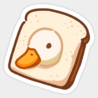 Cute duck with bread Sticker